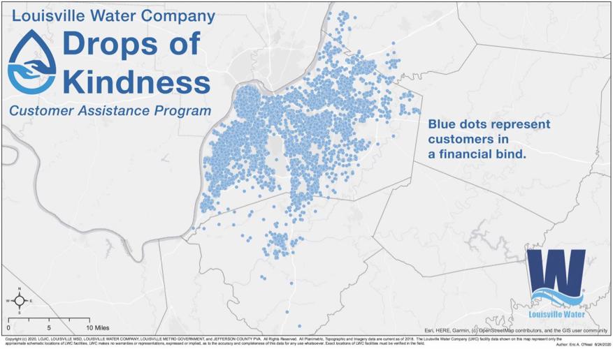 Louisville Water Co. Drops of Kindness map