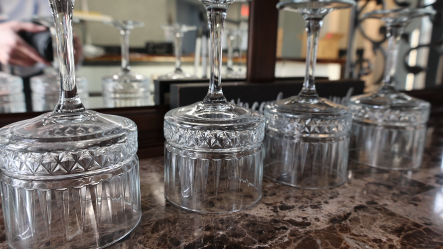 Glasses at La Vigne Wine Bar