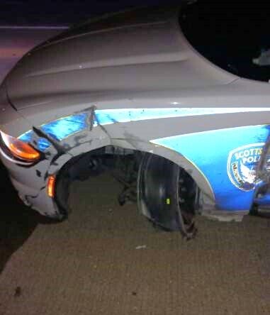 Scottsburg police chase damage