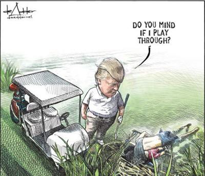 Trump Cartoon  - Canadian cartoonist Michael de Adder