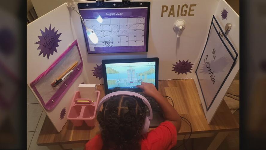 Angelina Harper's Home Learning Setup