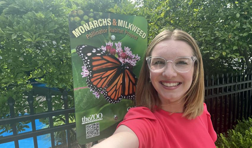 Reporter Darby Beane at The WDRB 'Flutter Farm' habitat for monarch butterflies (as of July 21, 2023).