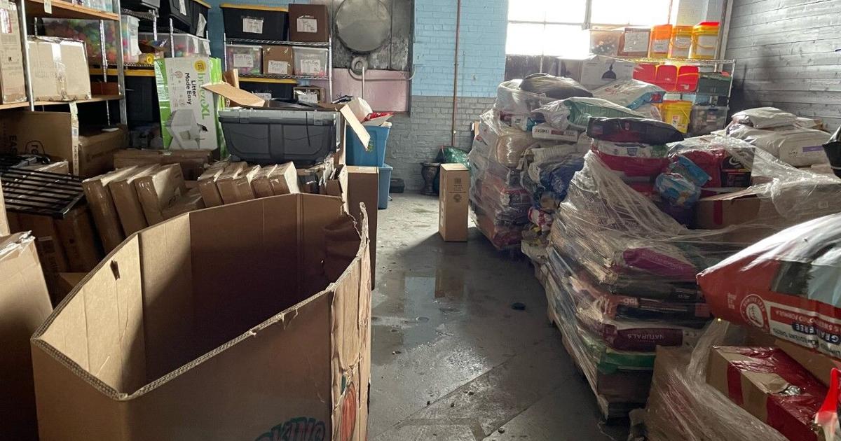 Broken water pipe at Louisville animal rescue organization destroys pet food bank | News