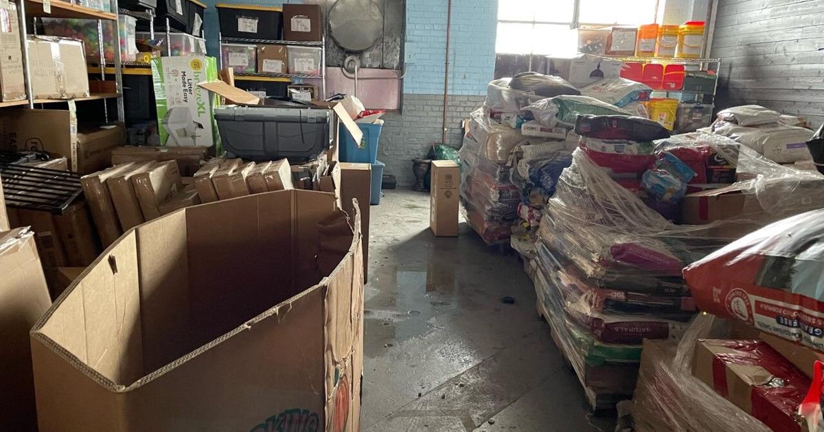 Broken water pipe at Louisville animal rescue organization destroys pet food bank | News Broken water pipe at Louisville animal rescue organization destroys pet food bank | News