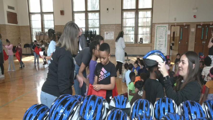 Free Bike Helmets at Frayser Elementary