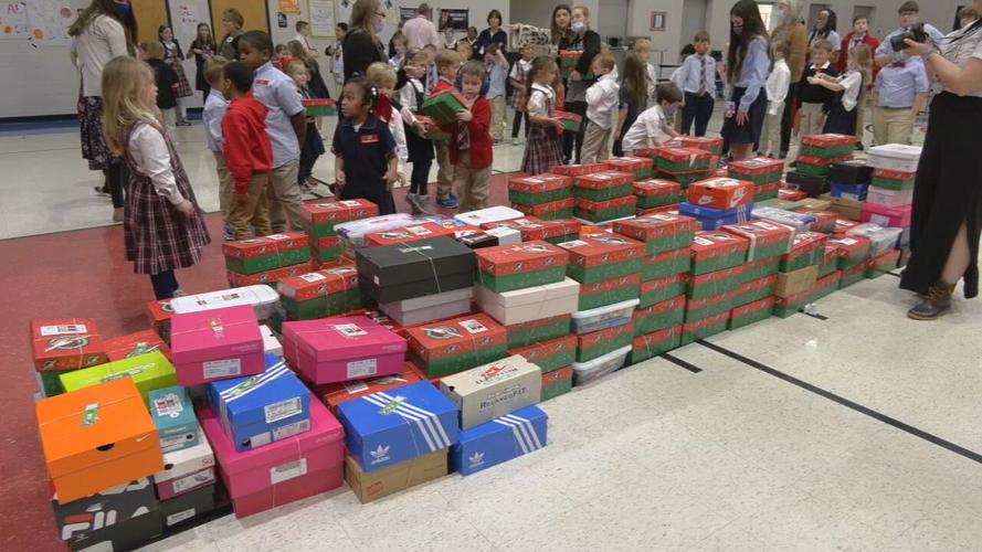 Students at Christian Academy of Louisville's Southwest Campus participate in Operation Christmas Child