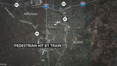 MAP: Pedestrian killed by train in Bullitt County on Saturday, Nov. 20, 2021