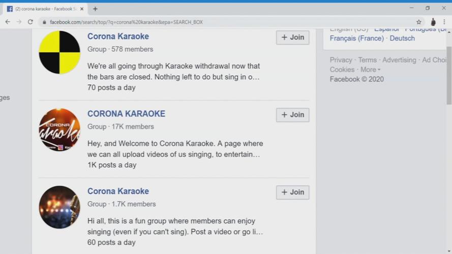 Other #CoronaKaraoke groups on Facebook