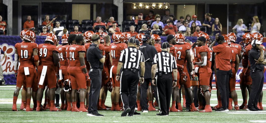 First half huddle