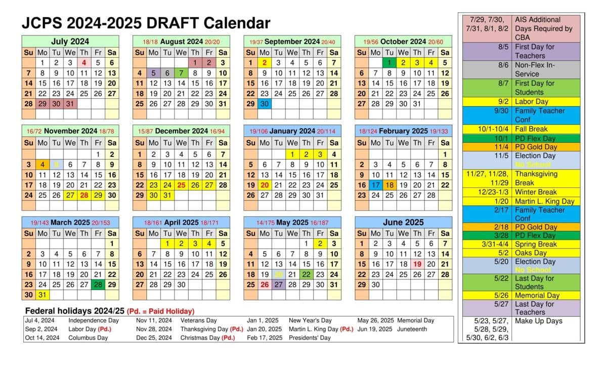 Jcps Parent Calendar 24-25