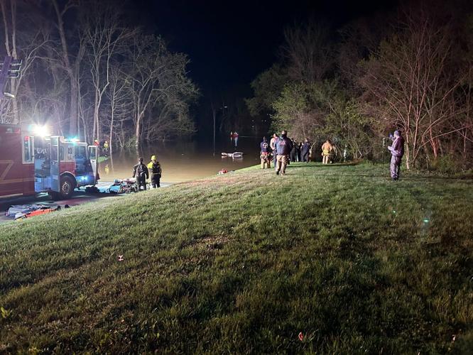 Car in water at Shawnee boat ramp - 4.8.25