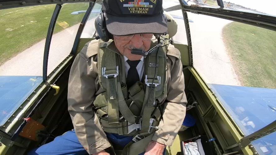 WWII veteran Howard Griffin takes flight from Bowman Field