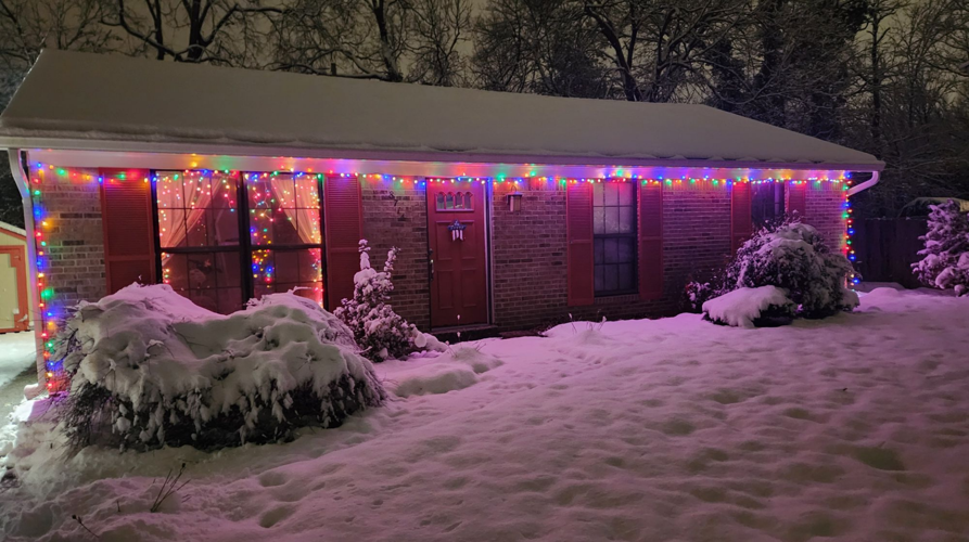 Snowy Louisville yard on Dec. 12 after winterstorm
