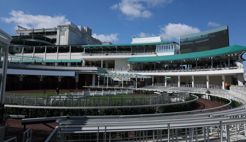 Paddock TV screens at Churchill Downs.JPG