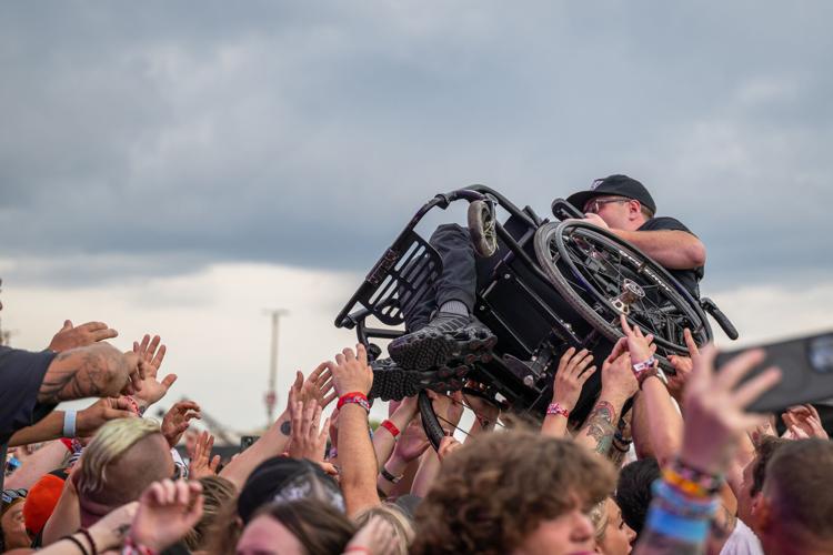 A fan crowd surfs at the Louder Than Life Festival on September, 21, 2025 in Louisville, Kentucky (49 of 175).jpg