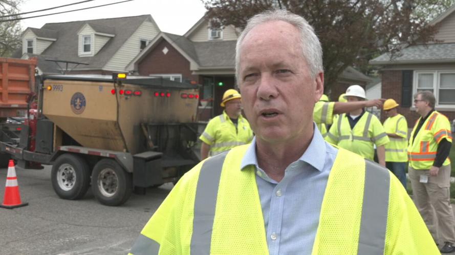 Louisville Mayor Greg Fischer during 2022 Pothole Blitz