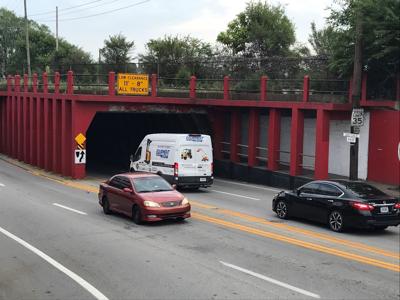 The 'can opener' viaduct on Third Street near Winkler Avenue