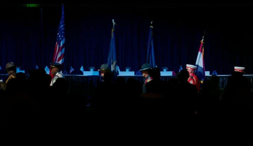 Flags at Supporting Heroes gala.JPG