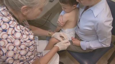 Generic baby getting a shot