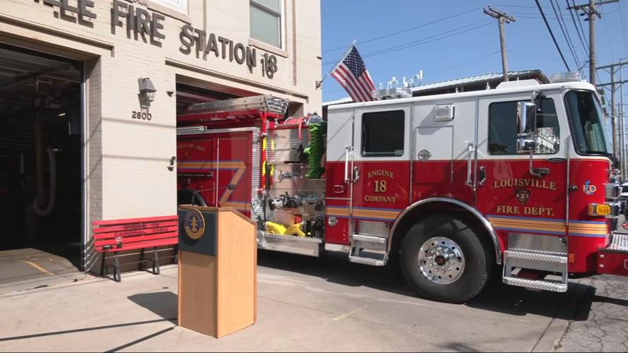 New Louisville fire truck push-in ceremony 8-25-26