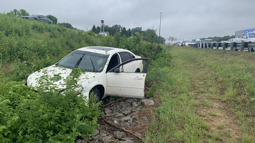 Crashed vehicle near Exit 7 -- the State Road 60 exit