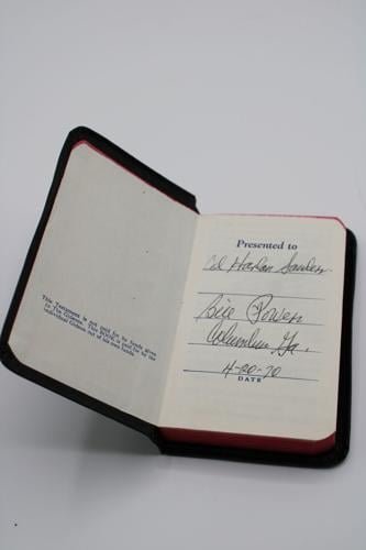 Colonel Sanders Signed Gideons New Testament.jpg.JPG