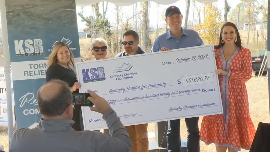 $1 million check presentation for Kentucky tornado victims