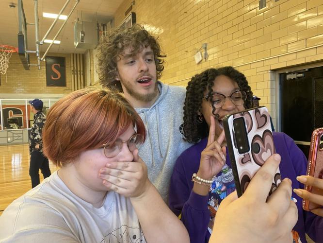 Rapper Jack Harlow visits several JCPS schools on April 27, 2023