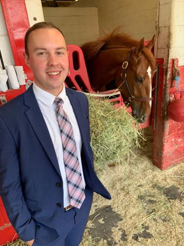 WDRB's Dalton Godbey with Kentucky Derby winner Rich Strike