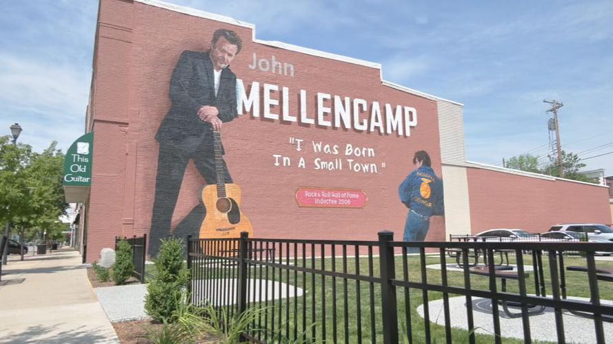 Seymour, Indiana, dedicates green space in front of John Mellencamp mural