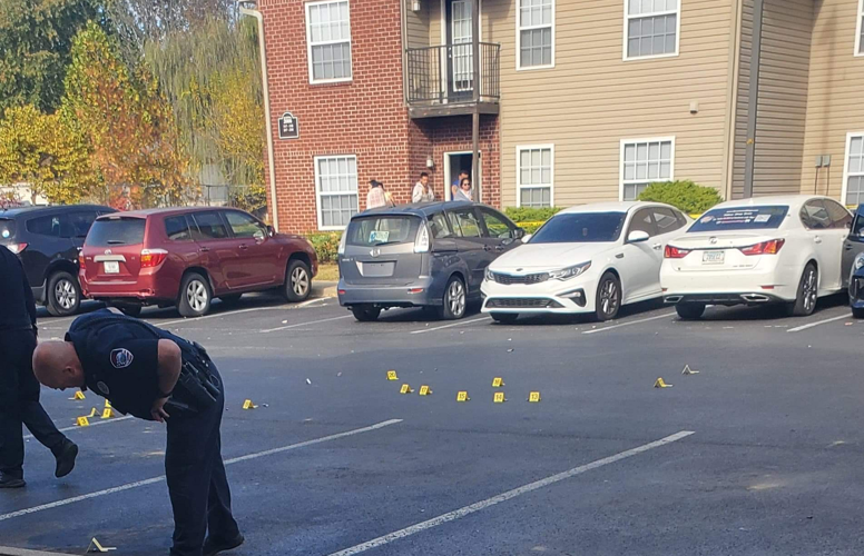 Shell casings at Hallmark Apartments shooting in Jeffersonville