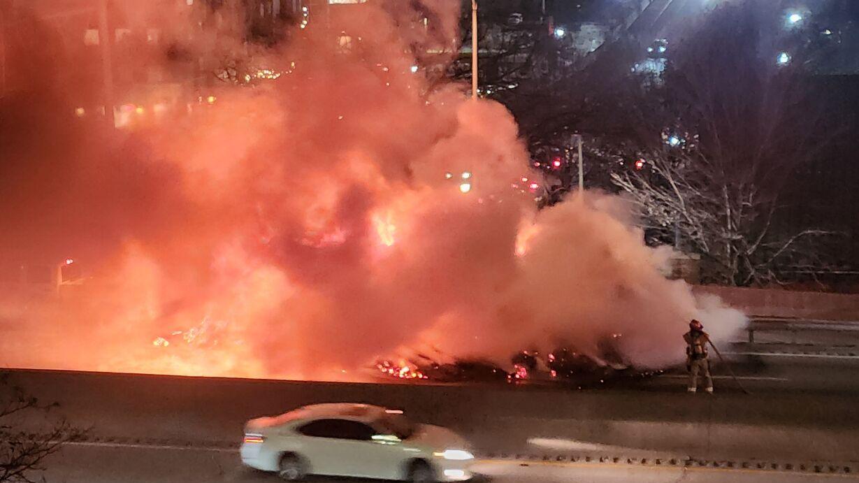 Vehicle fire on I-65S at Eastern Pkwy - 12.18.24