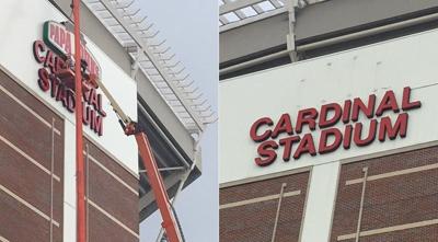 Papa John's signs removed from U of L's Cardinal Stadium