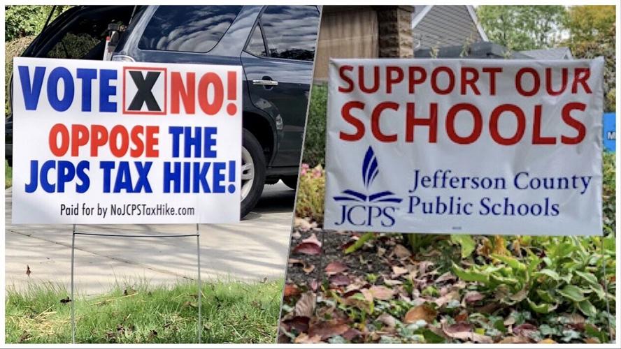 JCPS tax hike dueling yard signs 3