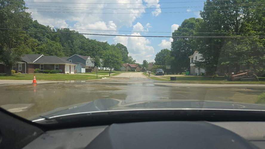 Water main break Mel Smith Rd and Royal Oaks Ct. New Albany - 6.27.25