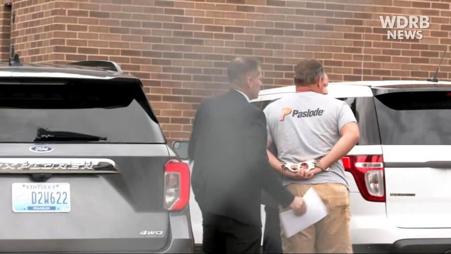 Brooks Houck led into Nelson County Detention Center on Sept. 27, 2023