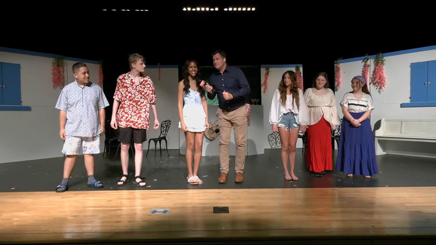 Mamma Mia! cast members with Keith Kaiser