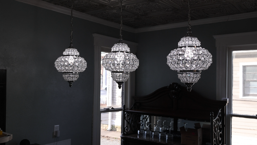 Chandeliers at La Vigne