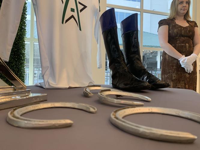 Horseshoes at Kentucky Derby Museum display 4-24-19