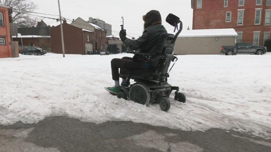 Snow-covered sidewalks hard for wheelchair users