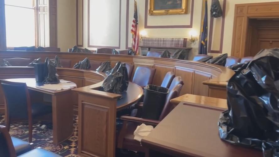 Indiana Statehouse damage from FOX59