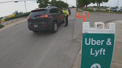 Uber and Lyft signs near Churchill