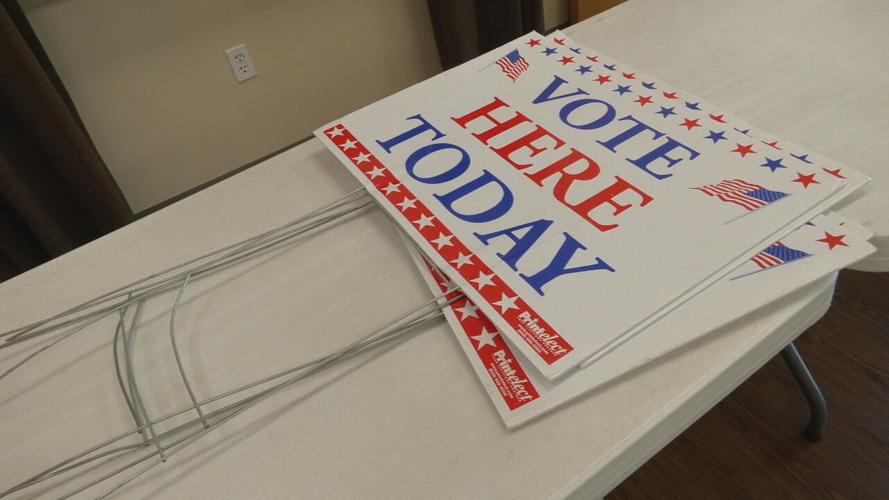'Vote Here Today' sign
