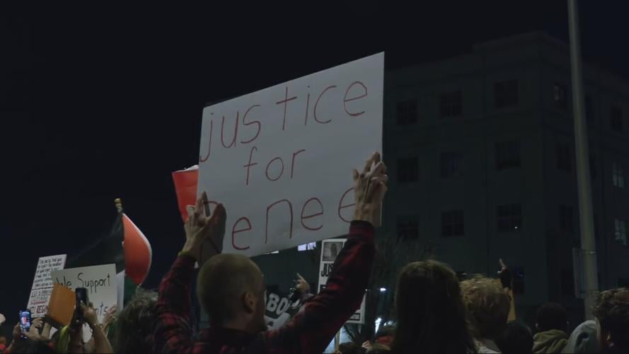 Downtown Louisville ICE fatal shooting protest 1-8-26