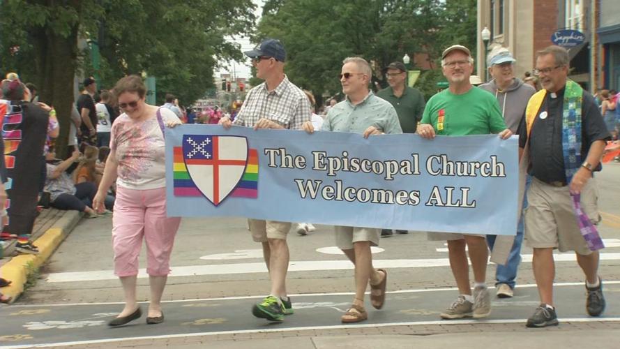 Sign for The Episcopal Church at the Southern Indiana Pride Parade