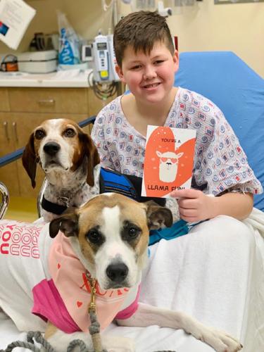 Patient at Norton Children's Hospital receives Valentine's Day cards on Feb. 14, 2020