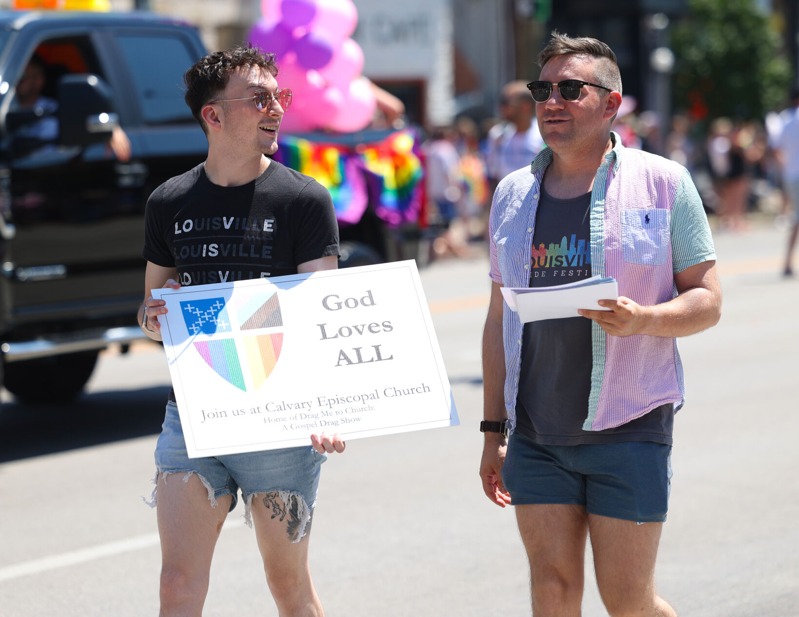 God Loves All sign at Kentuckiana Pride Parade