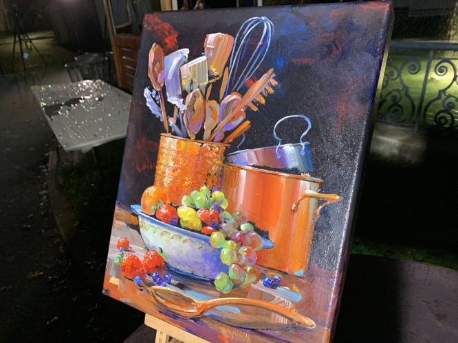 St. James Art Show cookware painting