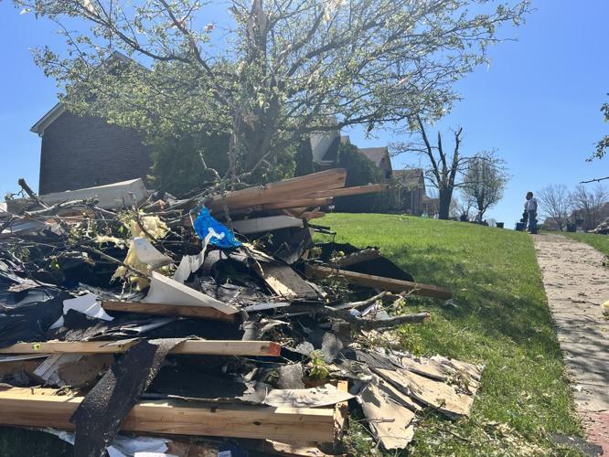 April 13, 2022 storm damage on Bohannon Station Road, in Louisville