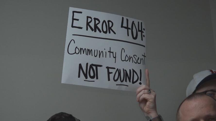 Sign at Clark County Plan Comission Meeting